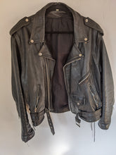 Load image into Gallery viewer, Vintage Leather Motorcycle Jacket
