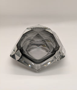 Smoked Grey Murano Glass Diamond Shape Ashtray