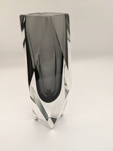Smoked Grey Murano Glass Vase