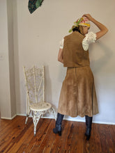 Load image into Gallery viewer, Suede Skirt and Vest Set Tan
